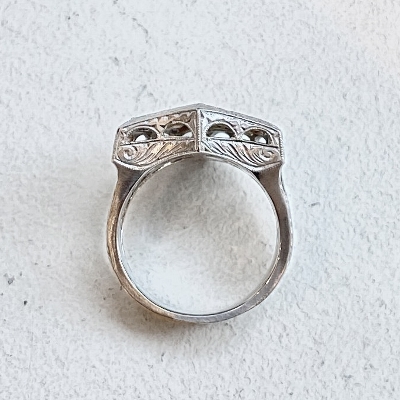 SMALL SHIELD RING ALL PAVE
