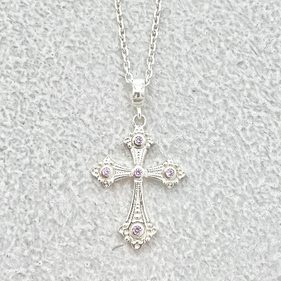 PETITE FANCY GOTHIC CROSS NECKLACE