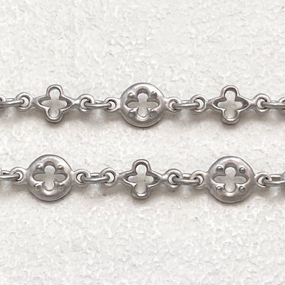 MIXED GOTHIC LINK ALL 18k WHITE GOLD/19inch(47cm)