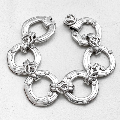 NATURE RING SILVER LINK BRACELET/ZILCONIA