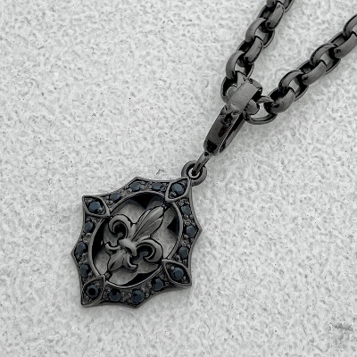 GROUND FDL PENDANT/BLACK RUTHENIUM