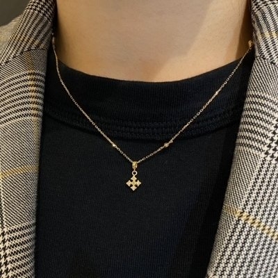 PETITE FANCY PRINCESS CROSS NECKLACE