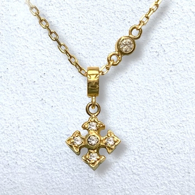 PETITE FANCY PRINCESS CROSS NECKLACE