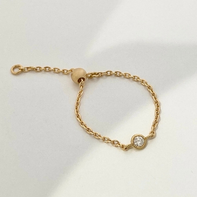 PETITE DIA CHAIN RING / 18k Yellow Gold / Ssize