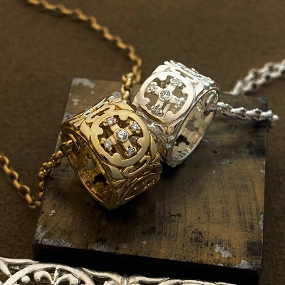 Wide Medieval Band Necklace