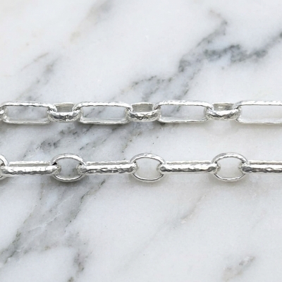 MARVELOUS TEXTURE LINKS CHAIN / Silver / 22inch(56cm)
