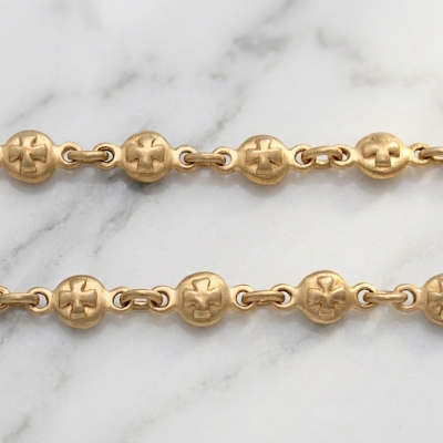 ROUND CUSHION LINK / 18k Yellow Gold /16inch(40cm)