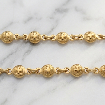 ROUND CUSHION LINK / 18k Yellow Gold / 22inch(56cm)