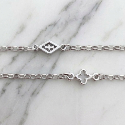 OPEN LINK STATION CHAIN / SILVER / 19inch(47cm)