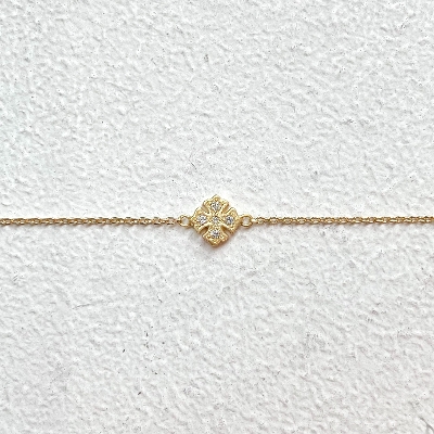 FANCY CROSS BRACELET 18k Yellow Gold / DIAMONDS