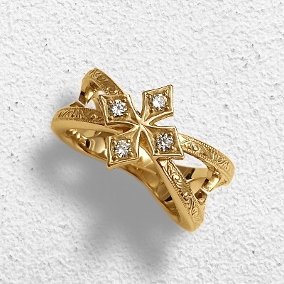 STAR FANCY CROSS RING