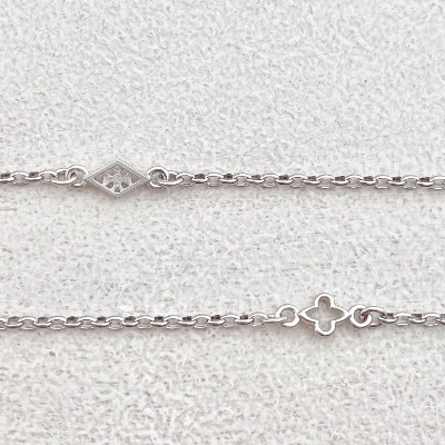 OPEN LINK STATION CHAIN / 18k White Gold / 19inch(47cm)