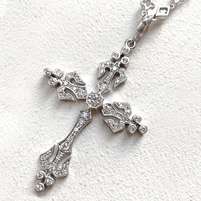 ANGEL CROSS PENDANT 18k White Gold / DIAMONDS Pendant