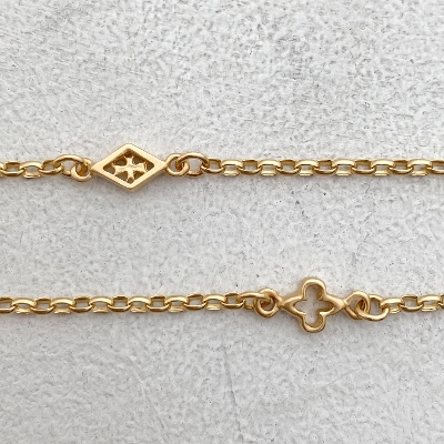 OPEN LINK STATION CHAIN / 18k Yellow Gold / 19inch(47cm) 