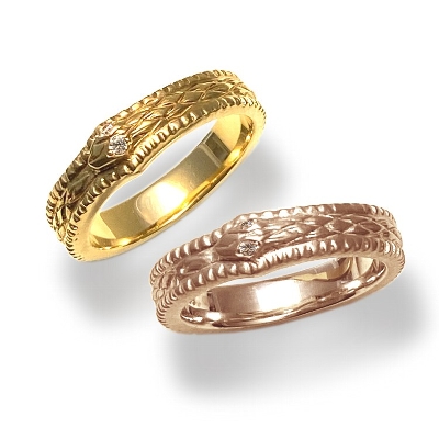 ENGRAVED SNAKE RING(YG L size)