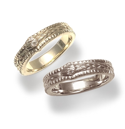 ENGRAVED SNAKE RING(WG S size)