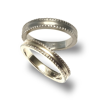 PLAIN BAND W/GROOVED EDGES WG CG PT Small Size
