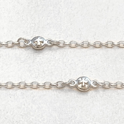 ROUND CUSHON STATION CHAIN Silver / 7inch(18cm)