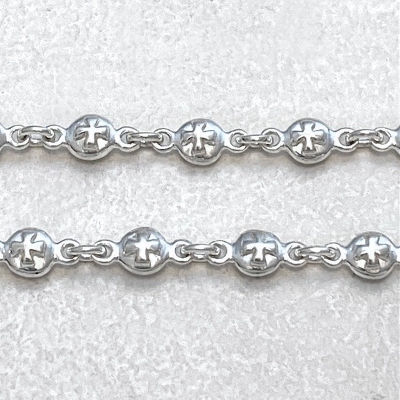 ROUND CUSHON LINK CHAIN Silver / 7inch(18cm)