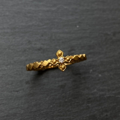 TINY PRINCESS BAND / 18k Yellow Gold / DIAMOND